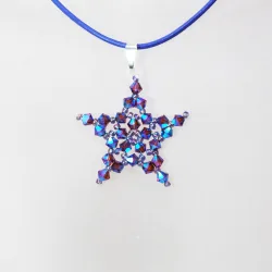Pendant 40cm - Phoenix-Lavender Leather - Pendant 40cm - Laiton argenté